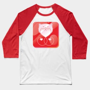 White Cat Love Baseball T-Shirt